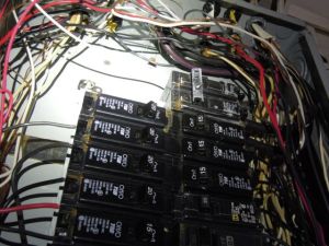 Water stains at electric panel