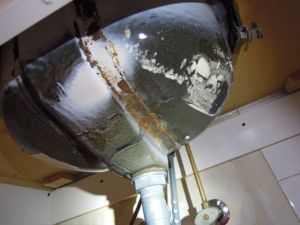 Corrosion at bathroom sink